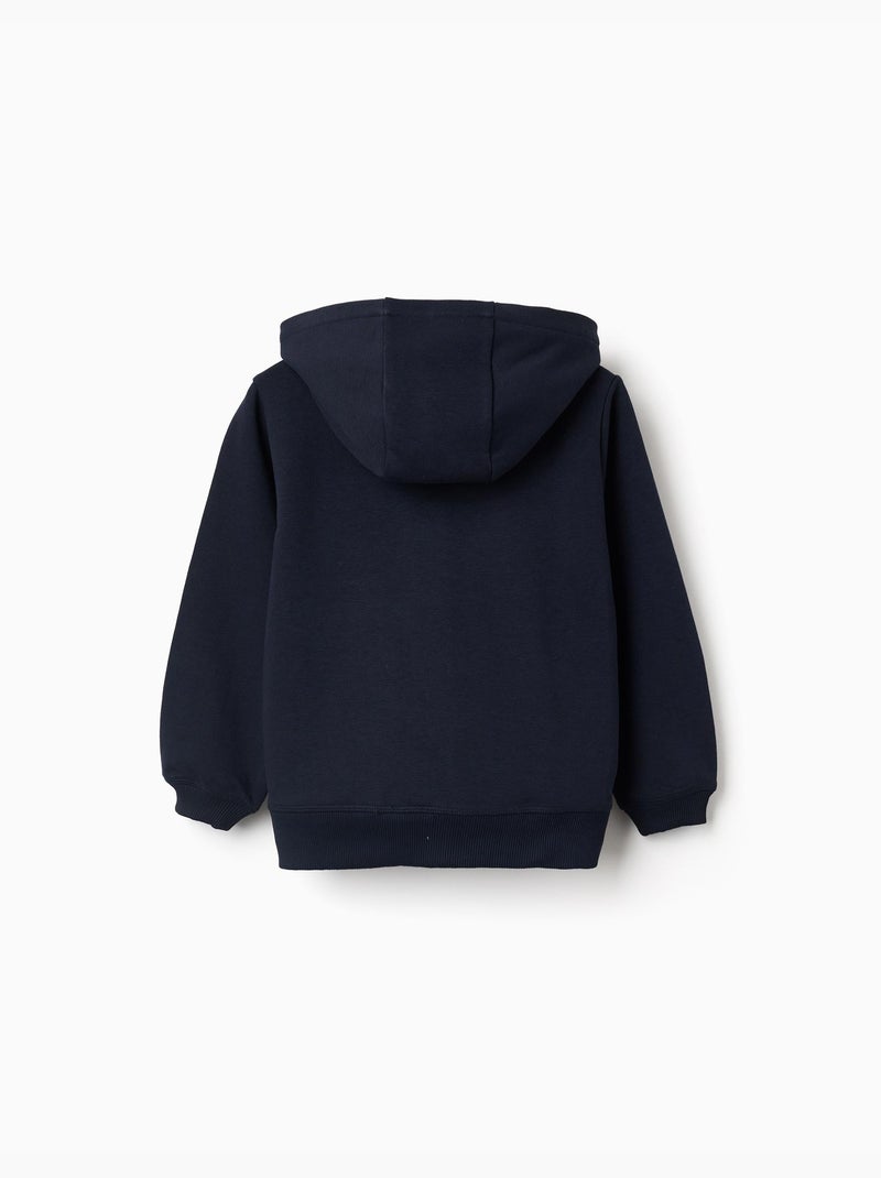Giacca in pile con cappuccio e M ricamata Blu scuro - Kiabi