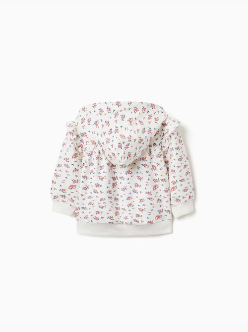 Giacca in pile con cappuccio e motivo floreale - Kiabi Giacca in pile con cappuccio e motivo floreale - Kiabi