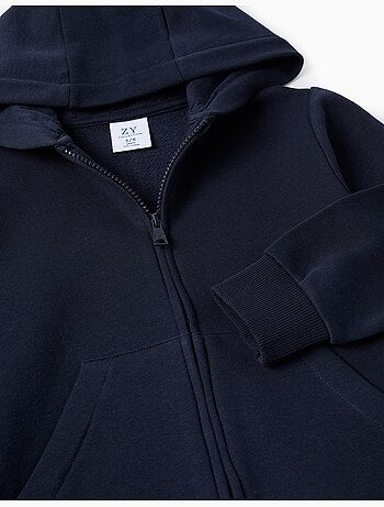 Giacca in pile con cappuccio e tasche
