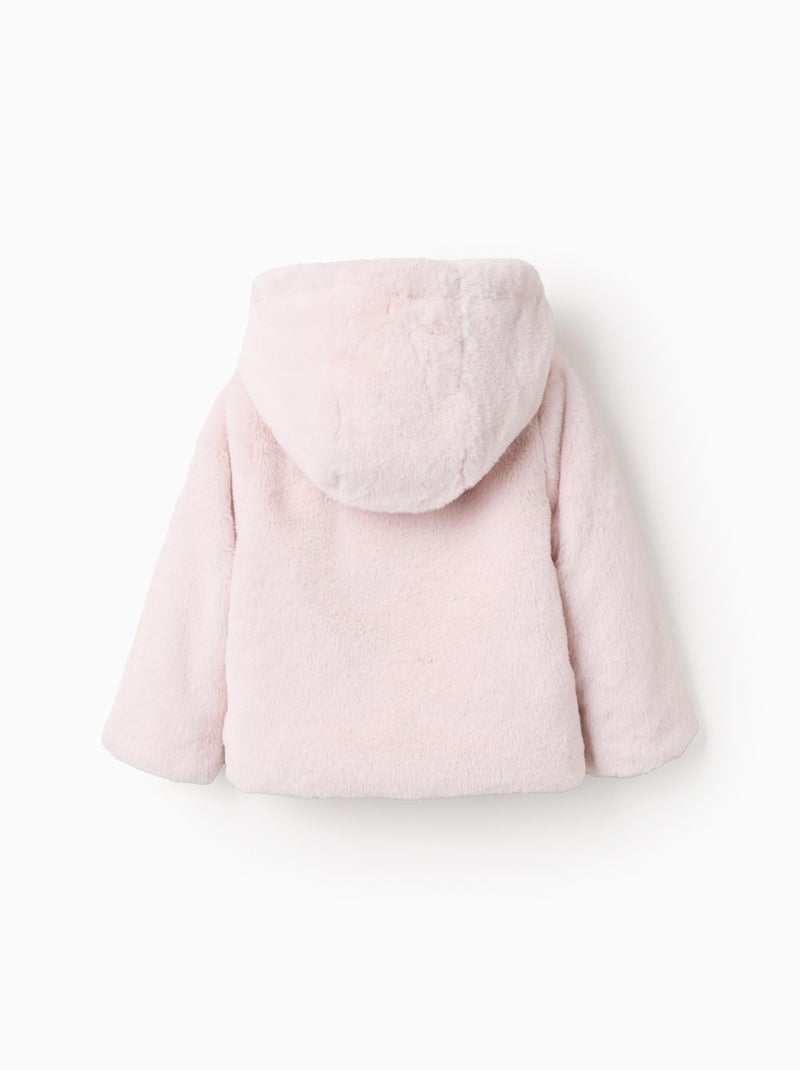 Giacca in pile con cappuccio Rosa chiaro - Kiabi