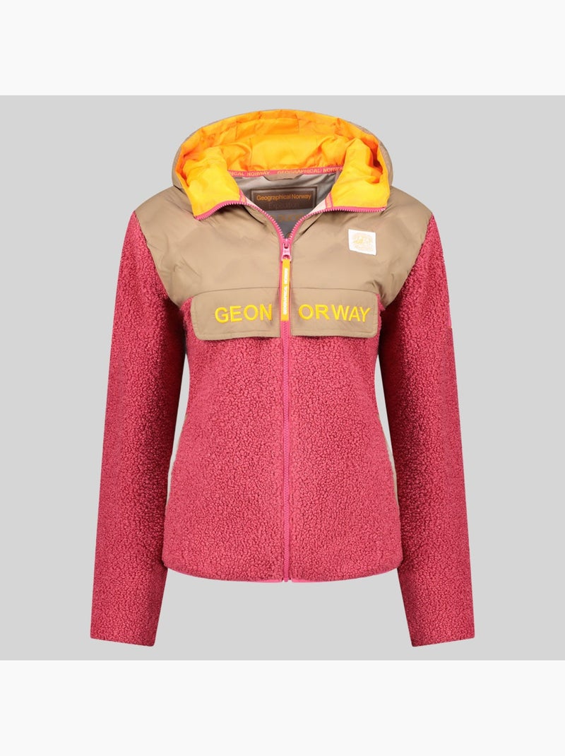Giacca in pile con cappuccio techic fz – geographical norway Rosa fluo - Kiabi