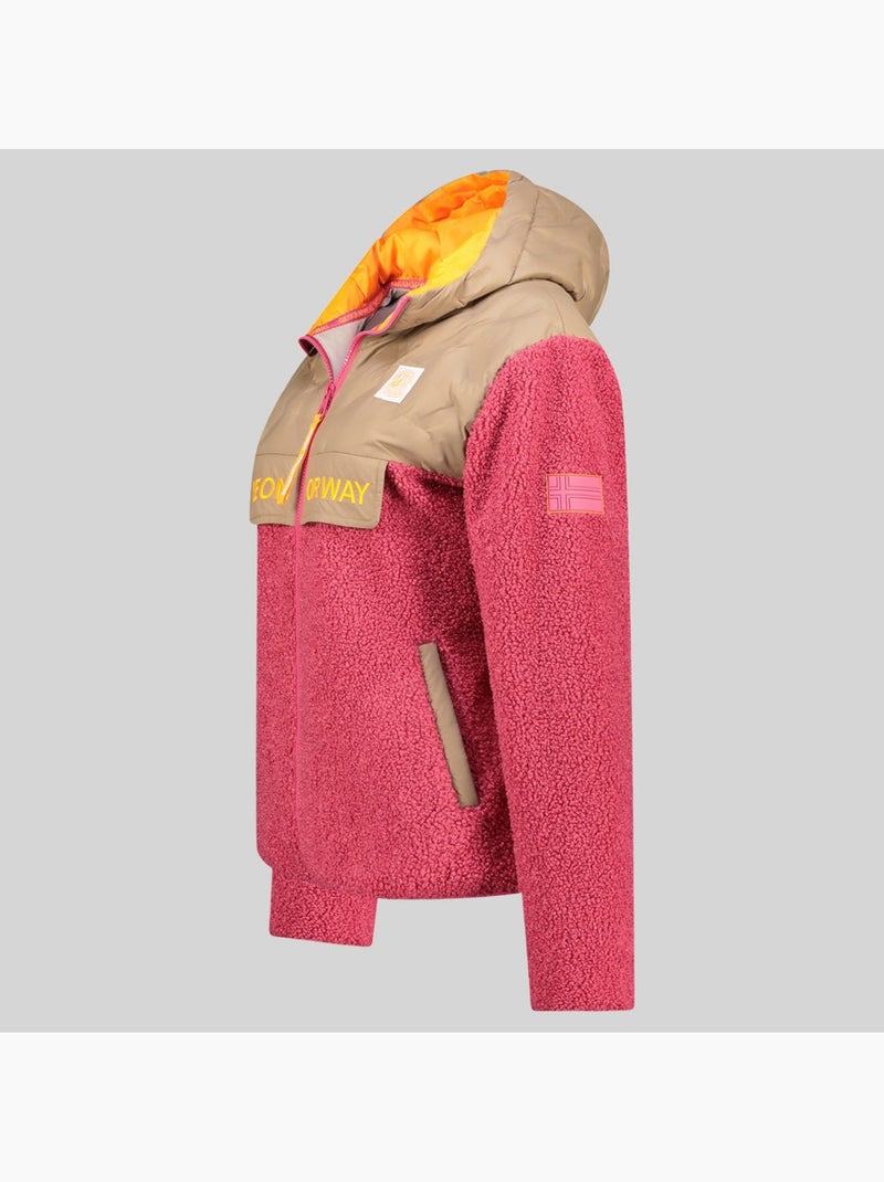 Giacca in pile con cappuccio techic fz – geographical norway Rosa fluo - Kiabi