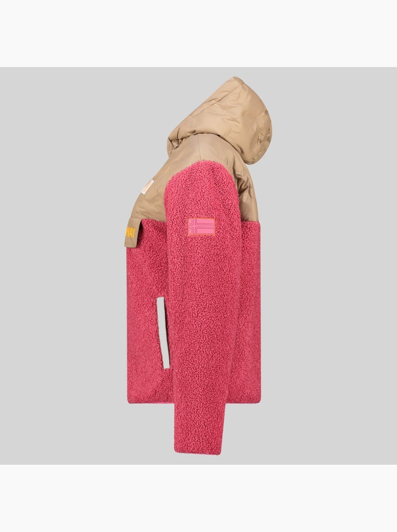 Giacca in pile con cappuccio techic fz – geographical norway Rosa fluo - Kiabi