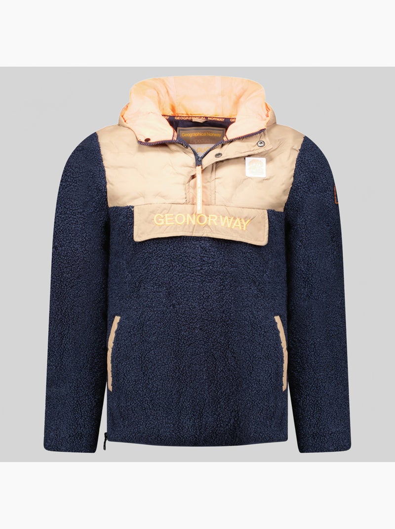 Giacca in pile con cappuccio teclass hz – geographical norway Blu marino - Kiabi