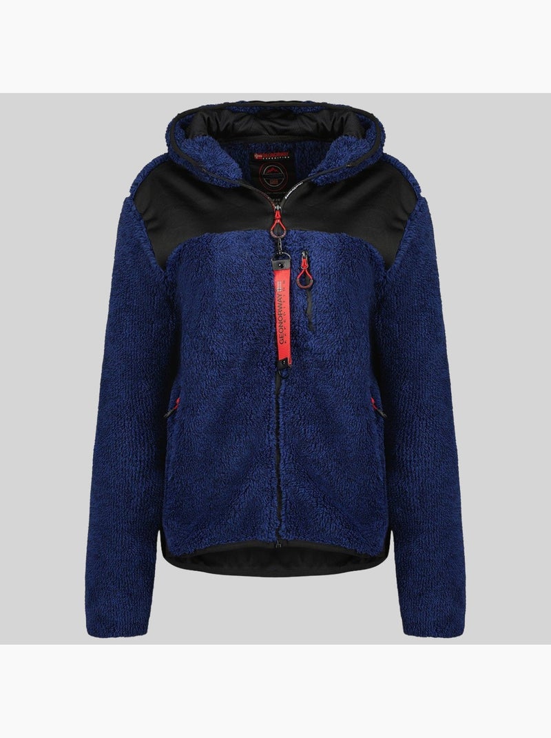 Giacca in pile con cappuccio telodia – geographical norway Blu marino - Kiabi