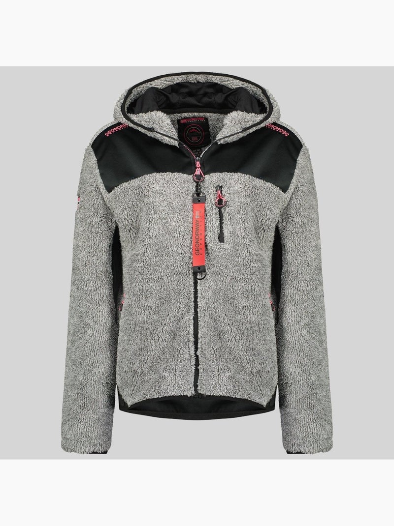 Giacca in pile con cappuccio telodia – geographical norway Grigio scuro - Kiabi