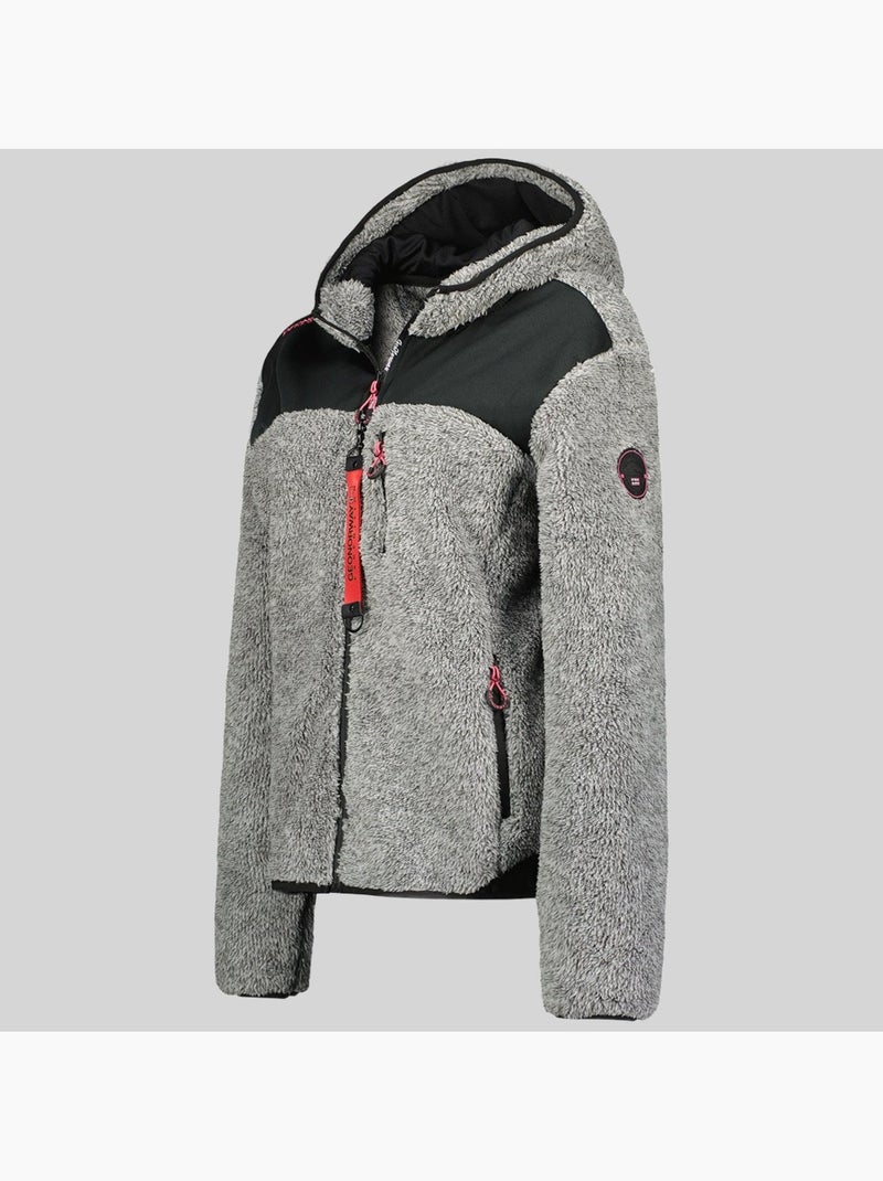 Giacca in pile con cappuccio telodia – geographical norway Grigio scuro - Kiabi