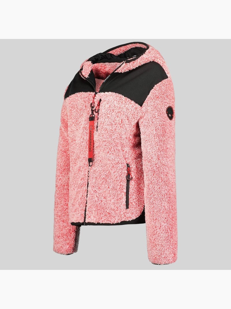 Giacca in pile con cappuccio telodia – geographical norway Rosso - Kiabi