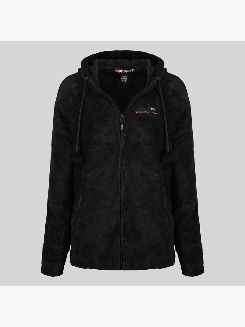 Giacca in pile con cappuccio tilda – geographical norway Nero - Kiabi