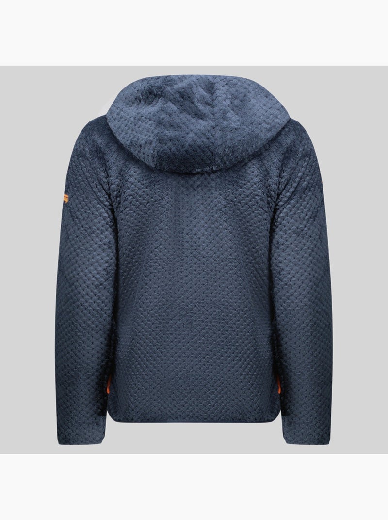 Giacca in pile con cappuccio torsade – geographical norway Blu marino - Kiabi