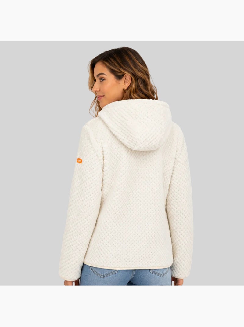 Giacca in pile con cappuccio torsade – geographical norway Crema - Kiabi
