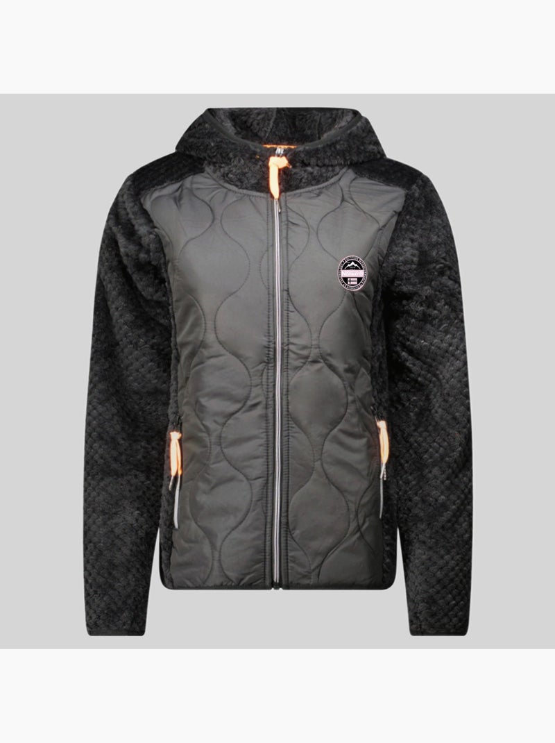 Giacca in pile con cappuccio torsade – geographical norway Nero - Kiabi