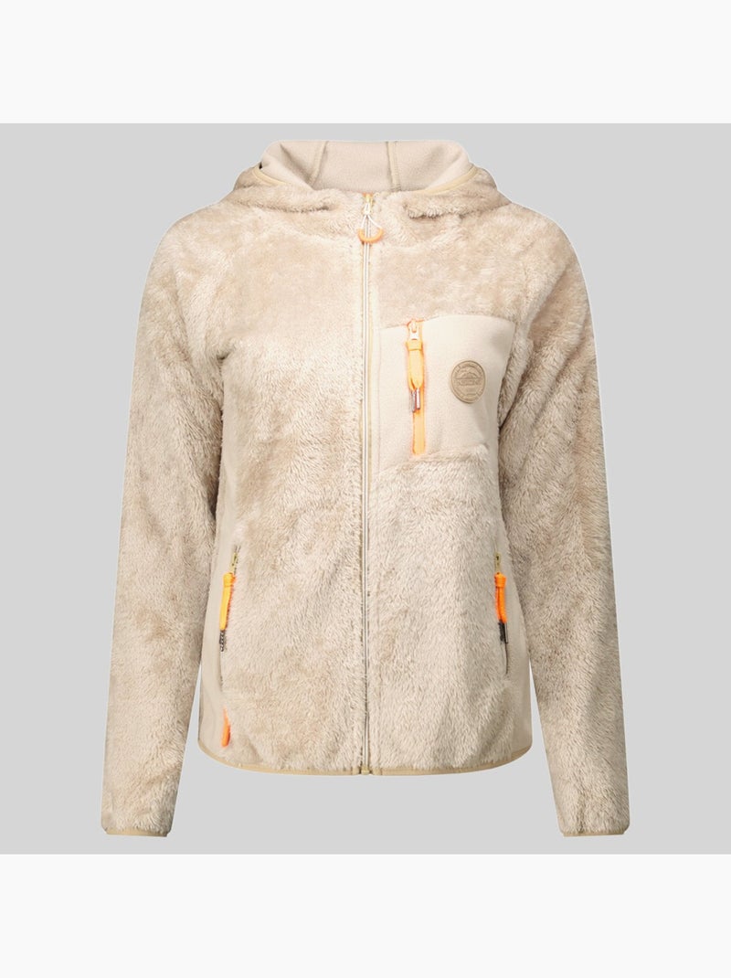 Giacca in pile con cappuccio toscana – geographical norway Beige - Kiabi