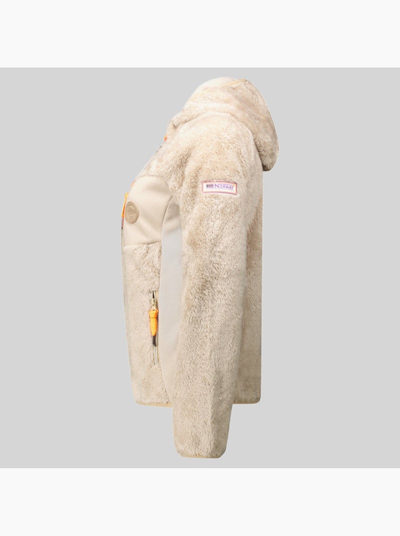 Giacca in pile con cappuccio toscana – geographical norway Beige - Kiabi