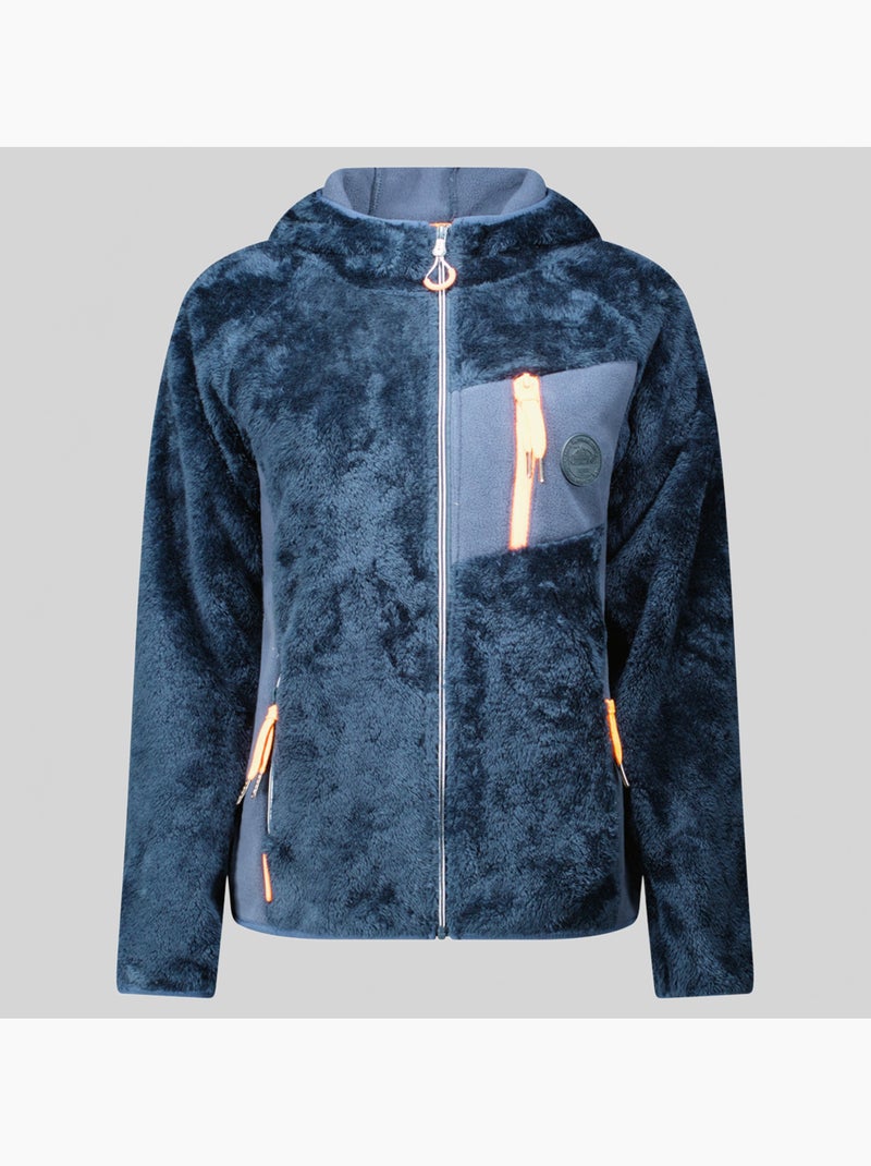 Giacca in pile con cappuccio toscana – geographical norway Blu marino - Kiabi