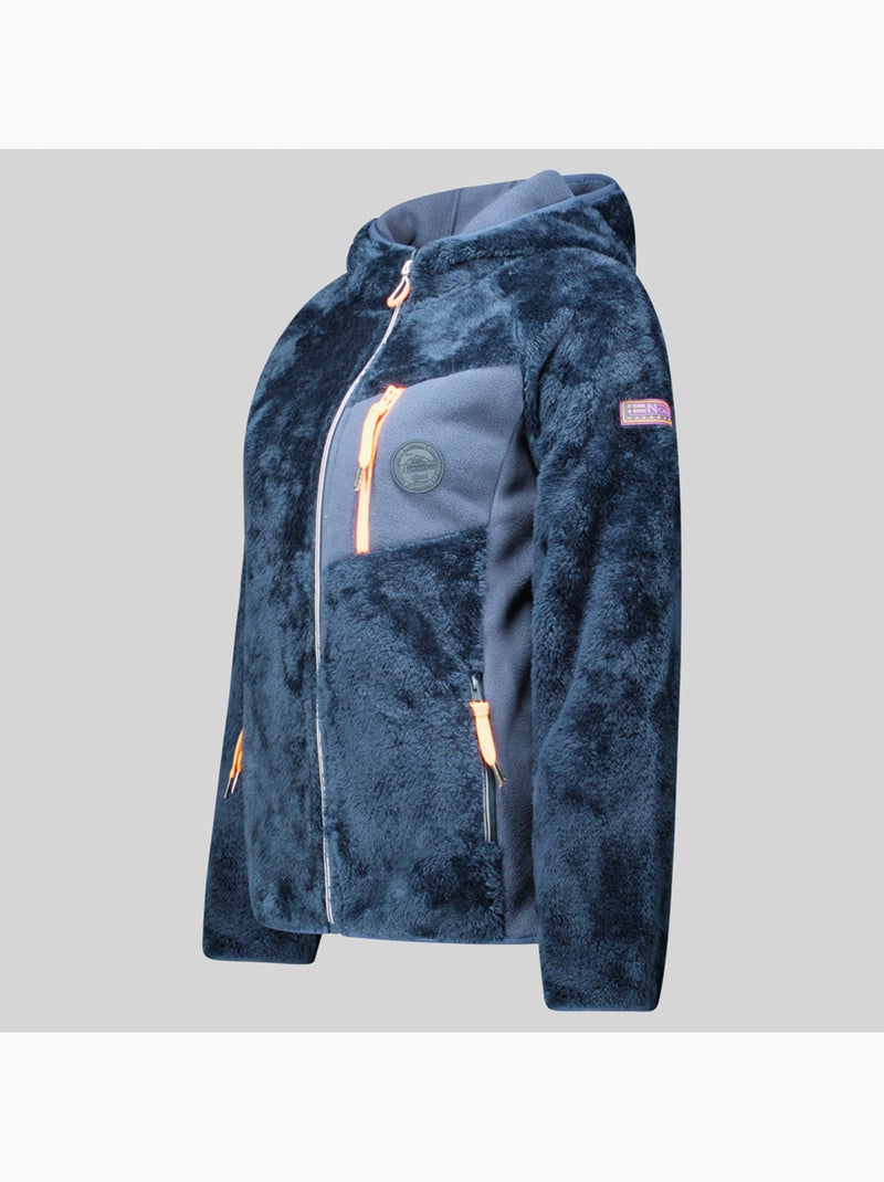 Giacca in pile con cappuccio toscana – geographical norway Blu marino - Kiabi
