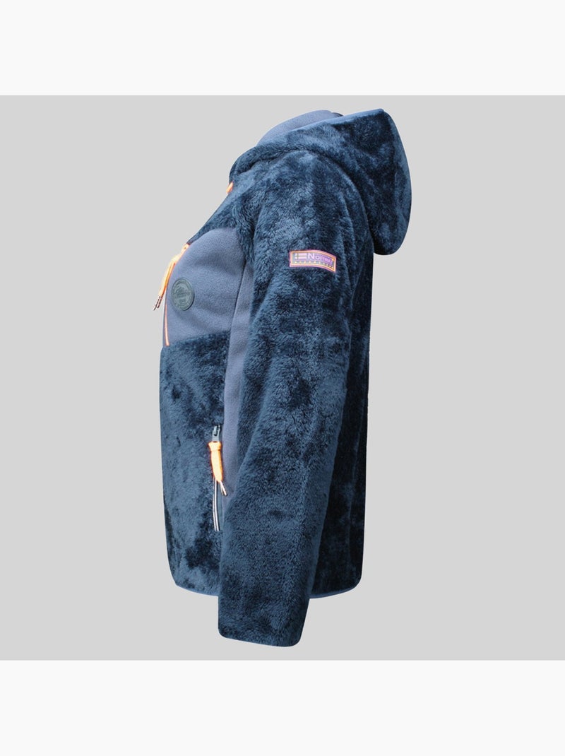 Giacca in pile con cappuccio toscana – geographical norway Blu marino - Kiabi