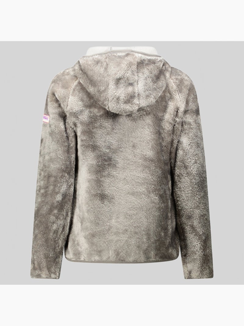Giacca in pile con cappuccio toscana – geographical norway Grigio chiaro - Kiabi