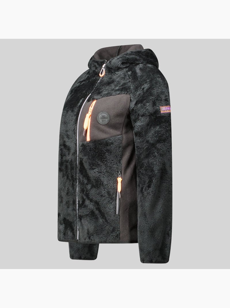 Giacca in pile con cappuccio toscana – geographical norway Nero - Kiabi