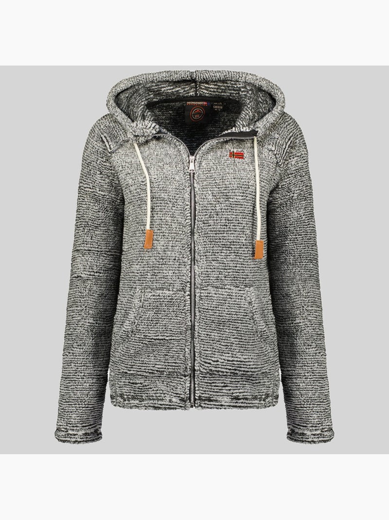 Giacca in pile con cappuccio trigo – geographical norway Grigio scuro - Kiabi