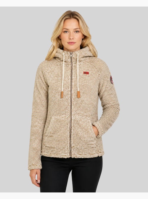 Giacca in pile con cappuccio trigo – geographical norway - Kiabi