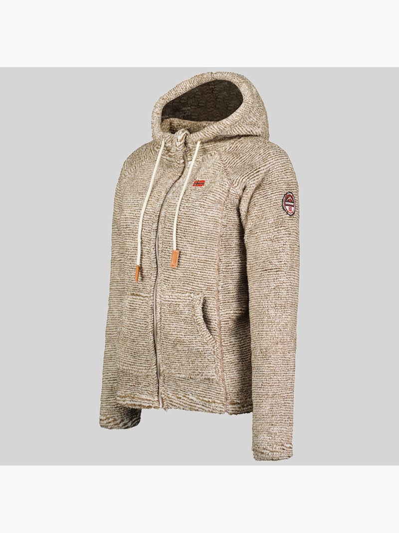 Giacca in pile con cappuccio trigo – geographical norway Tortora - Kiabi