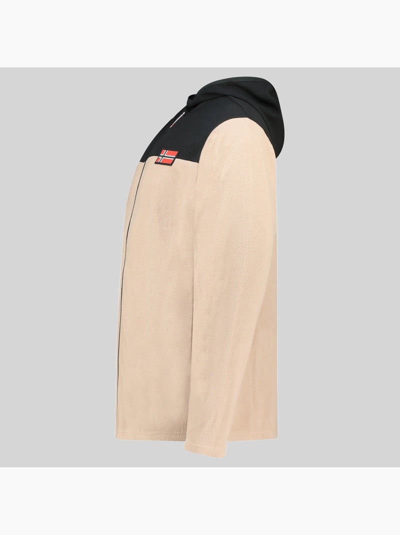 Giacca in pile con cappuccio uniclerc hood – geographical norway Beige - Kiabi