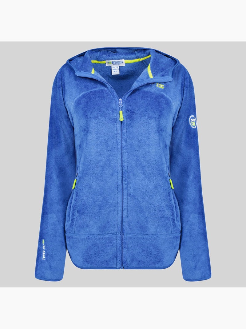 Giacca in pile con cappuccio upalood – geographical norway Blu reale - Kiabi