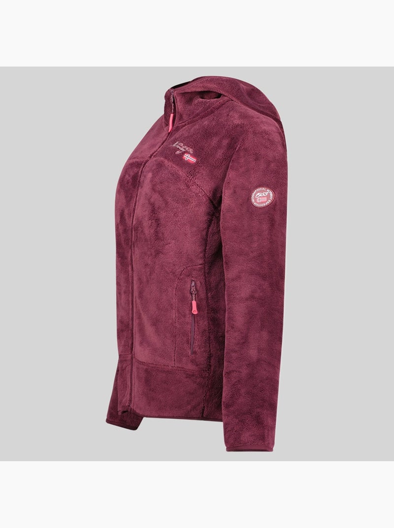 Giacca in pile con cappuccio upalood – geographical norway Bordeaux - Kiabi