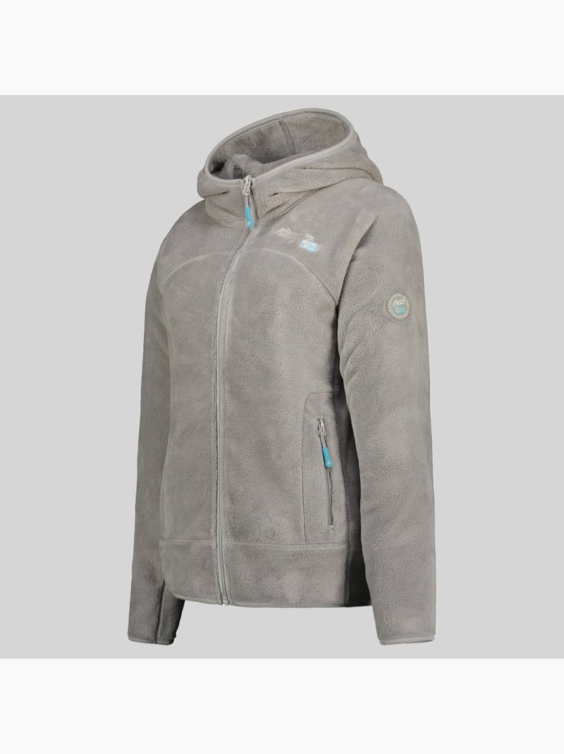Giacca in pile con cappuccio upalood – geographical norway Grigio chiaro - Kiabi