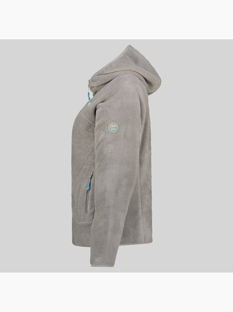 Giacca in pile con cappuccio upalood – geographical norway Grigio chiaro - Kiabi