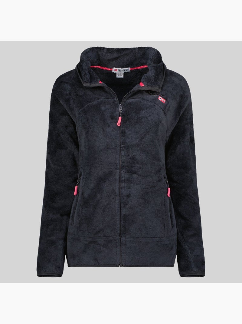 Giacca in pile con cappuccio upalood – geographical norway Nero - Kiabi