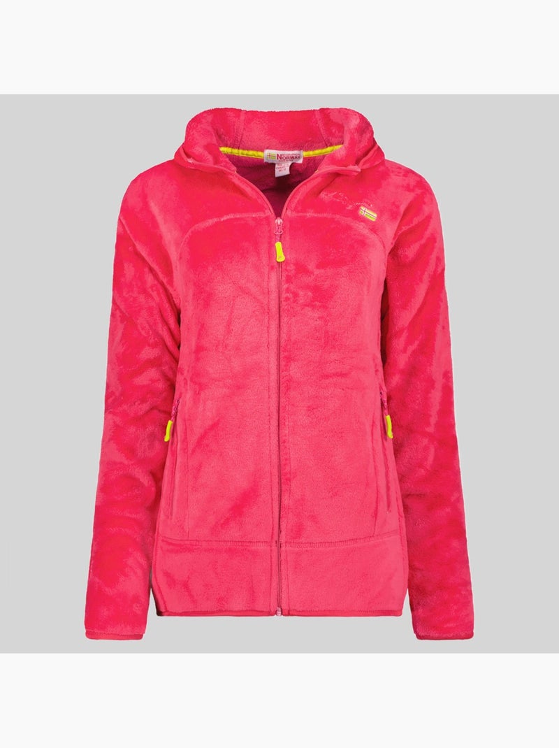 Giacca in pile con cappuccio upalood – geographical norway Rosa confetto - Kiabi