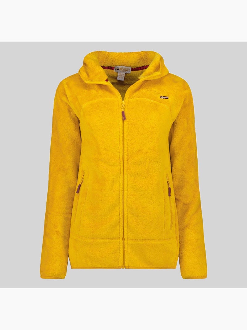 Giacca in pile con cappuccio upalood – geographical norway Senape - Kiabi