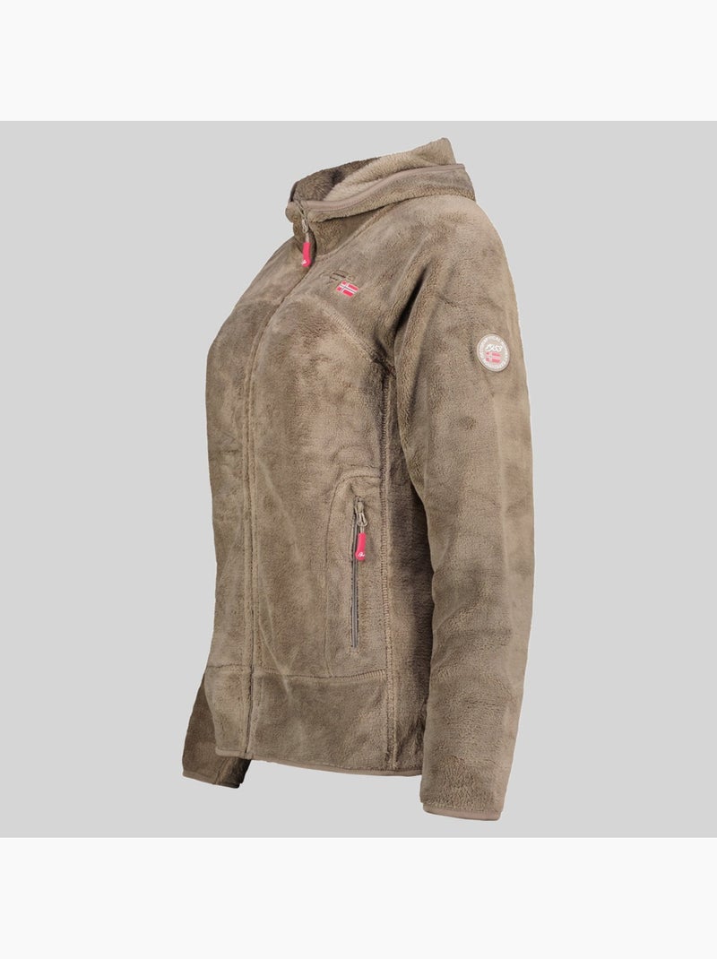 Giacca in pile con cappuccio upalood – geographical norway Tortora - Kiabi