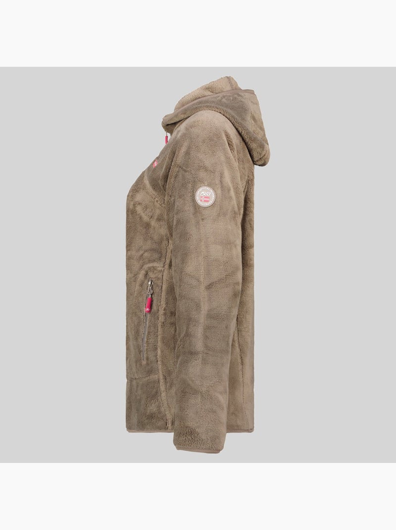 Giacca in pile con cappuccio upalood – geographical norway Tortora - Kiabi