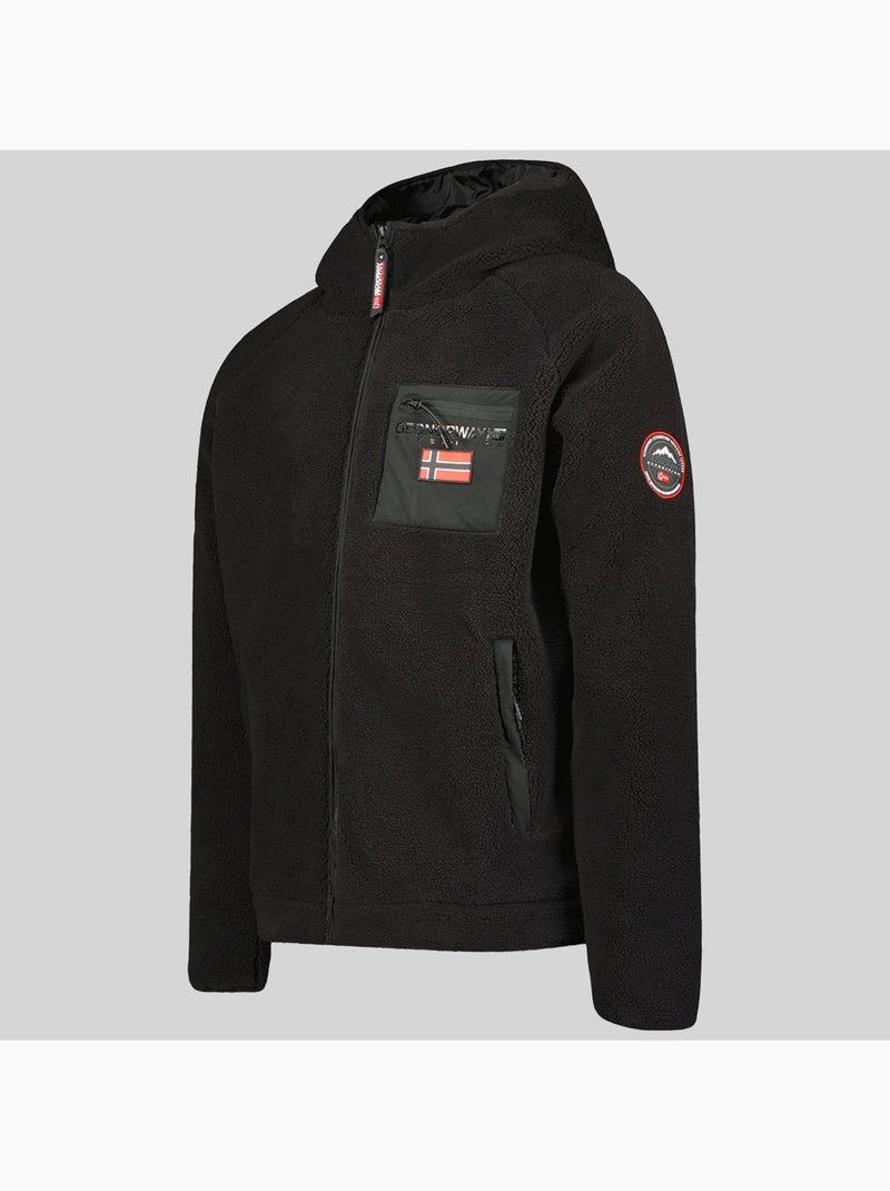 Giacca in pile con zip e cappuccio udaf – geographical norway Nero - Kiabi