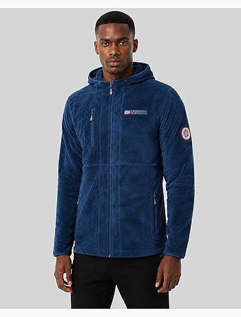 Giacca in pile con zip upload hood – geographical norway
