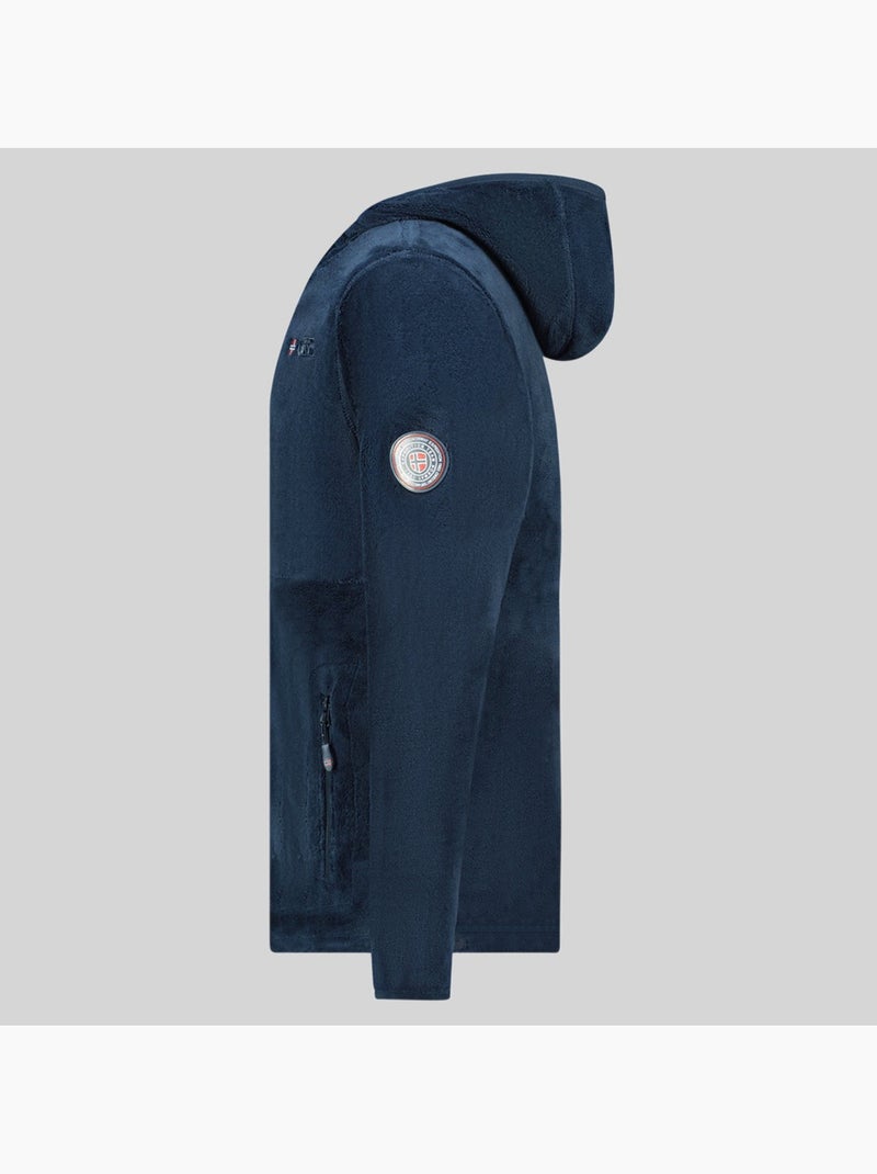 Giacca in pile con zip upload hood – geographical norway Blu marino - Kiabi