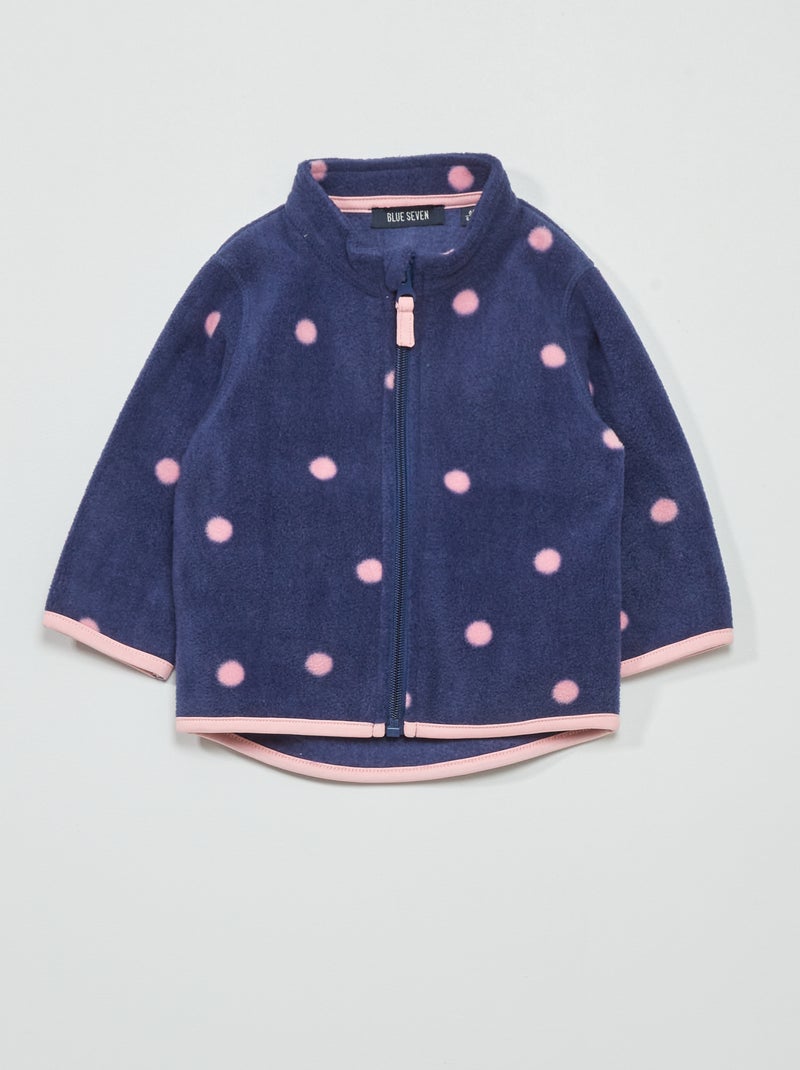 Giacca in pile motivo a pois BLU - Kiabi