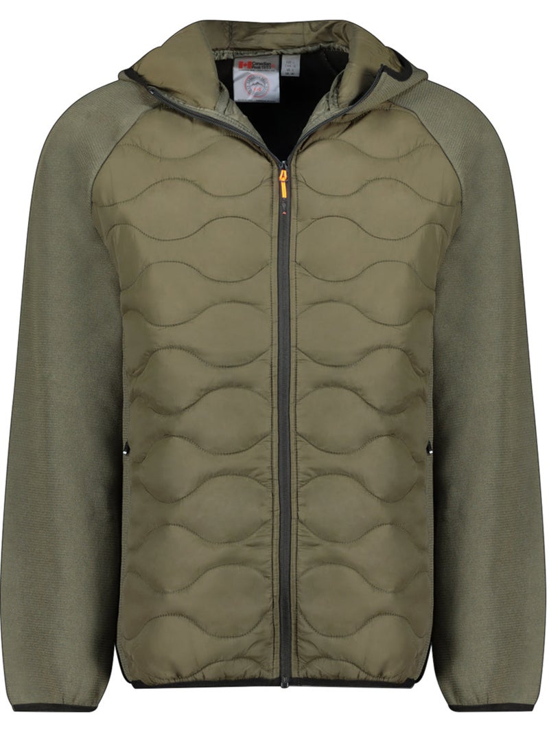 Giacca in pile pesante bimateriale con cappuccio tenessoeak – canadian peak Cachi - Kiabi