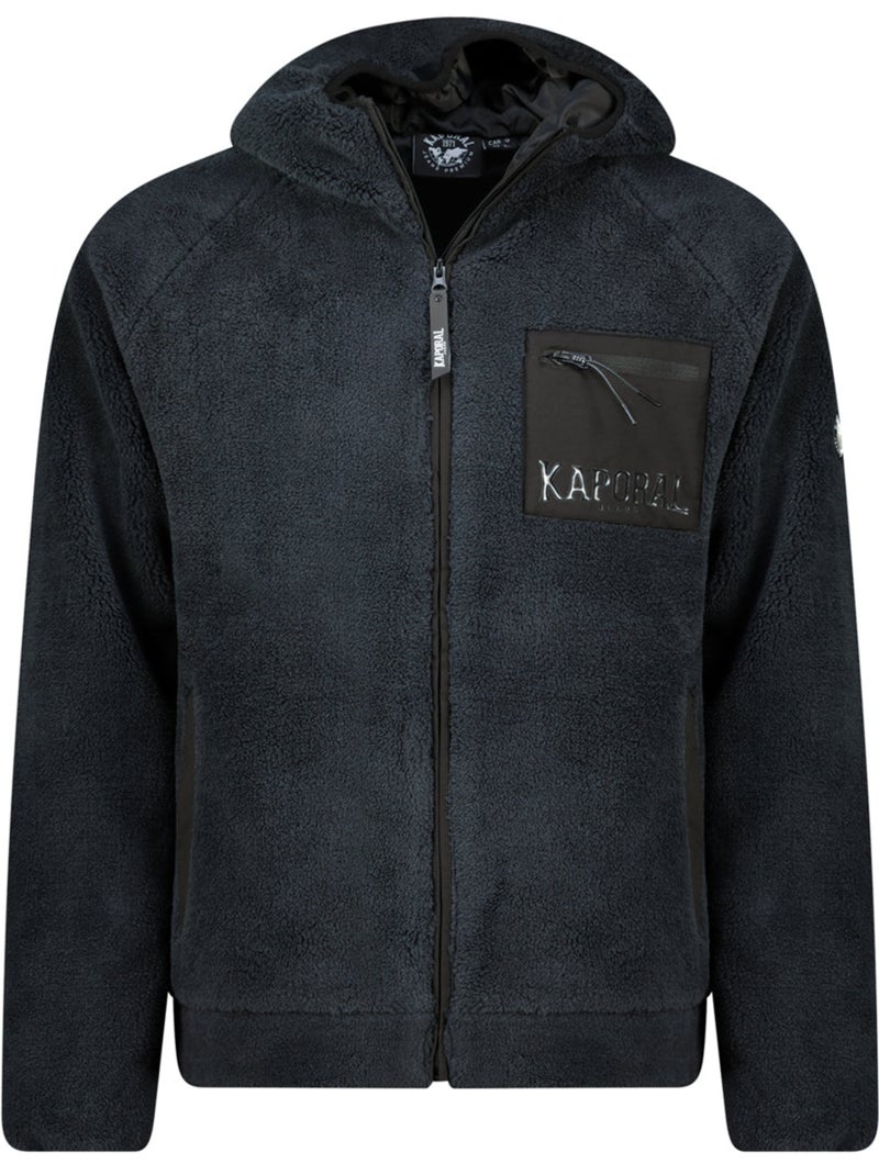 Giacca in pile sherpa con cappuccio udaforaf – kaporal Blu marino - Kiabi