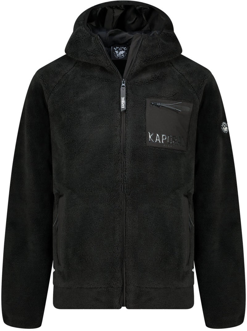 Giacca in pile sherpa con cappuccio udaforaf – kaporal Nero - Kiabi