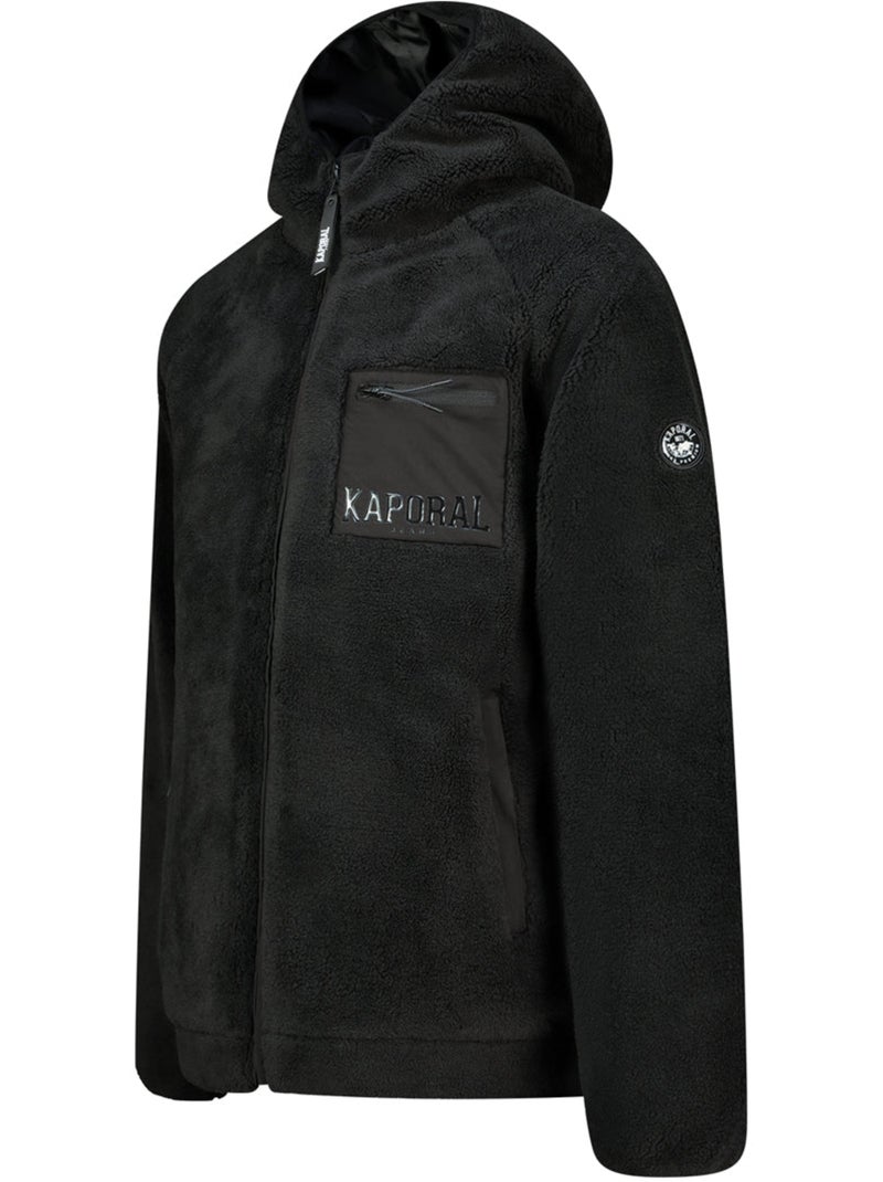 Giacca in pile sherpa con cappuccio udaforaf – kaporal Nero - Kiabi