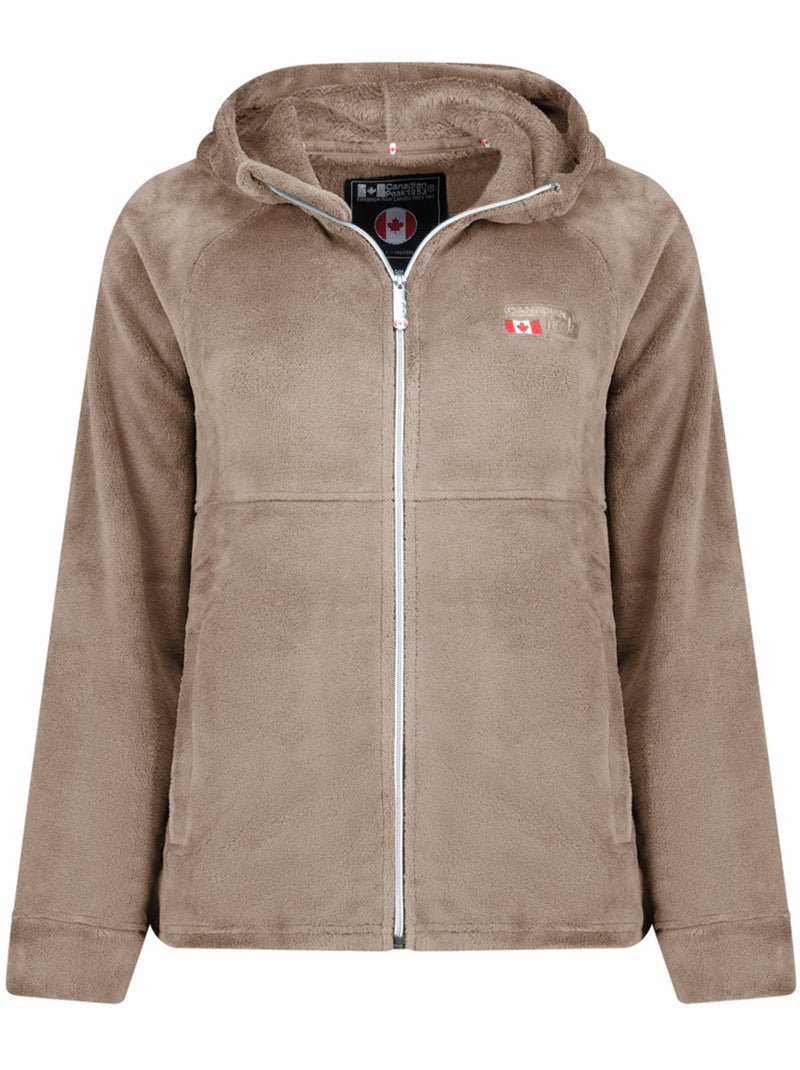 Giacca in pile sottile con cappuccio ulotteak – canadian peak Tortora - Kiabi
