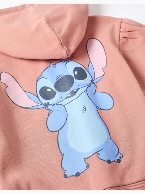 Giacca in pile spazzolato con cappuccio e stampe stitch - Kiabi