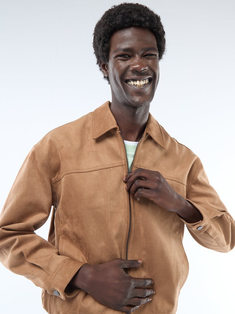 Giacca in simil suede Beige - Kiabi
