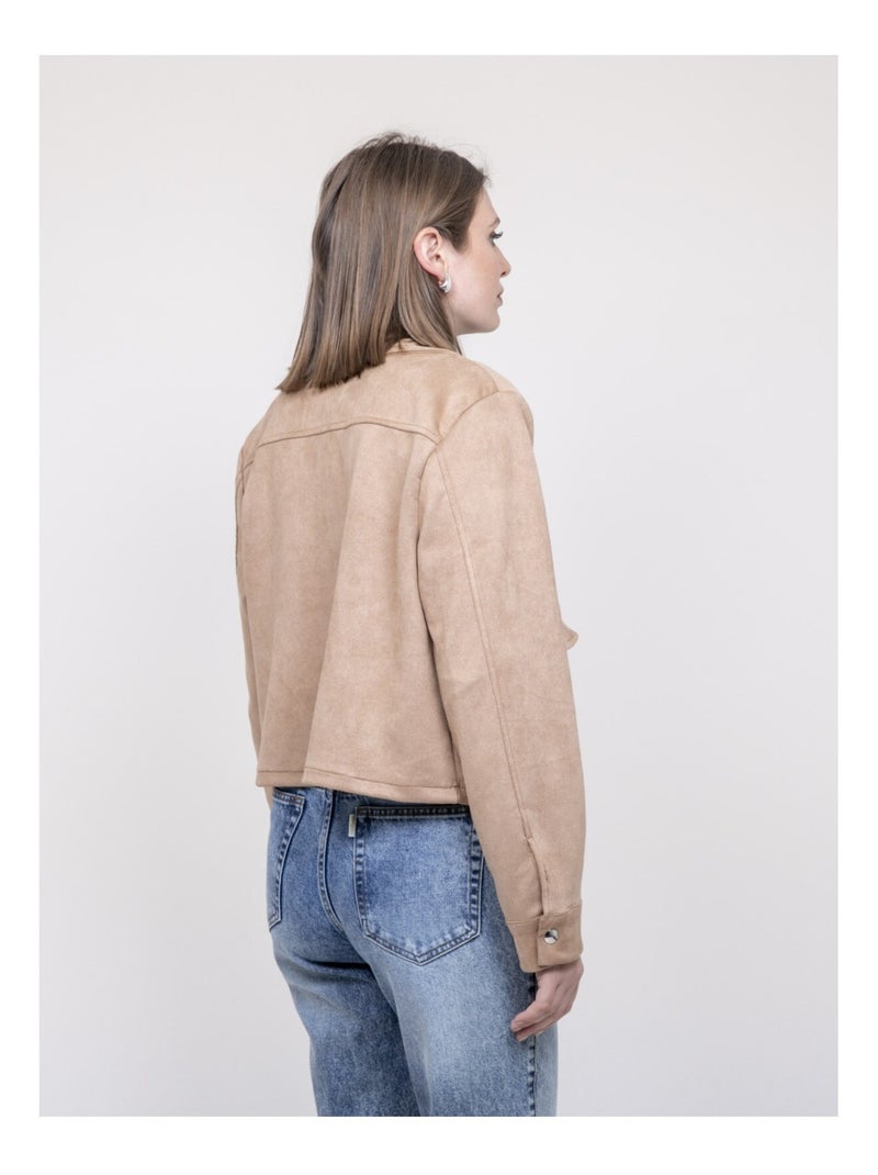 Giacca in similcamoscio UPERLA Marrone caramello - Kiabi