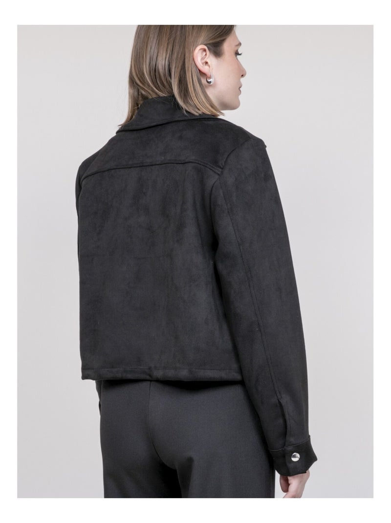 Giacca in similcamoscio UPERLA Nero - Kiabi