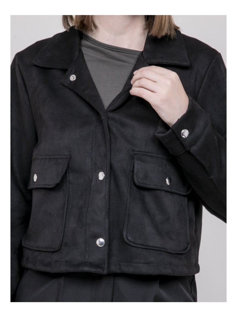 Giacca in similcamoscio UPERLA Nero - Kiabi